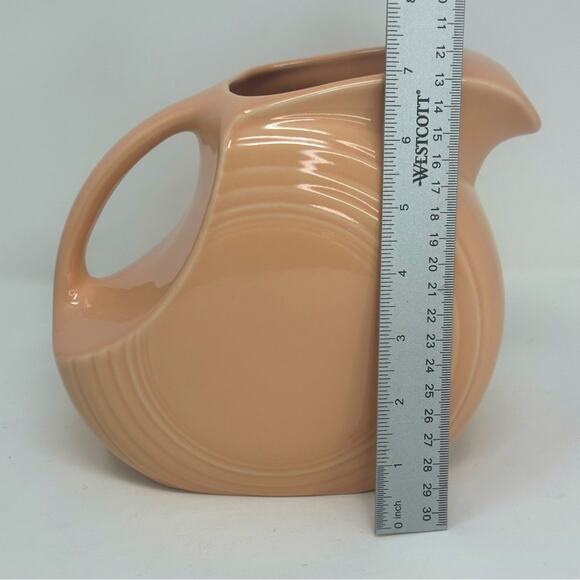 Homer Laughlin Fiesta Ware Apricot Disc Pitcher 1980s - PEACH APRICOT - Picture 5 of 6